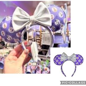 Disney 100 Platinum Celebration Purple/Silver Cartoon Ears